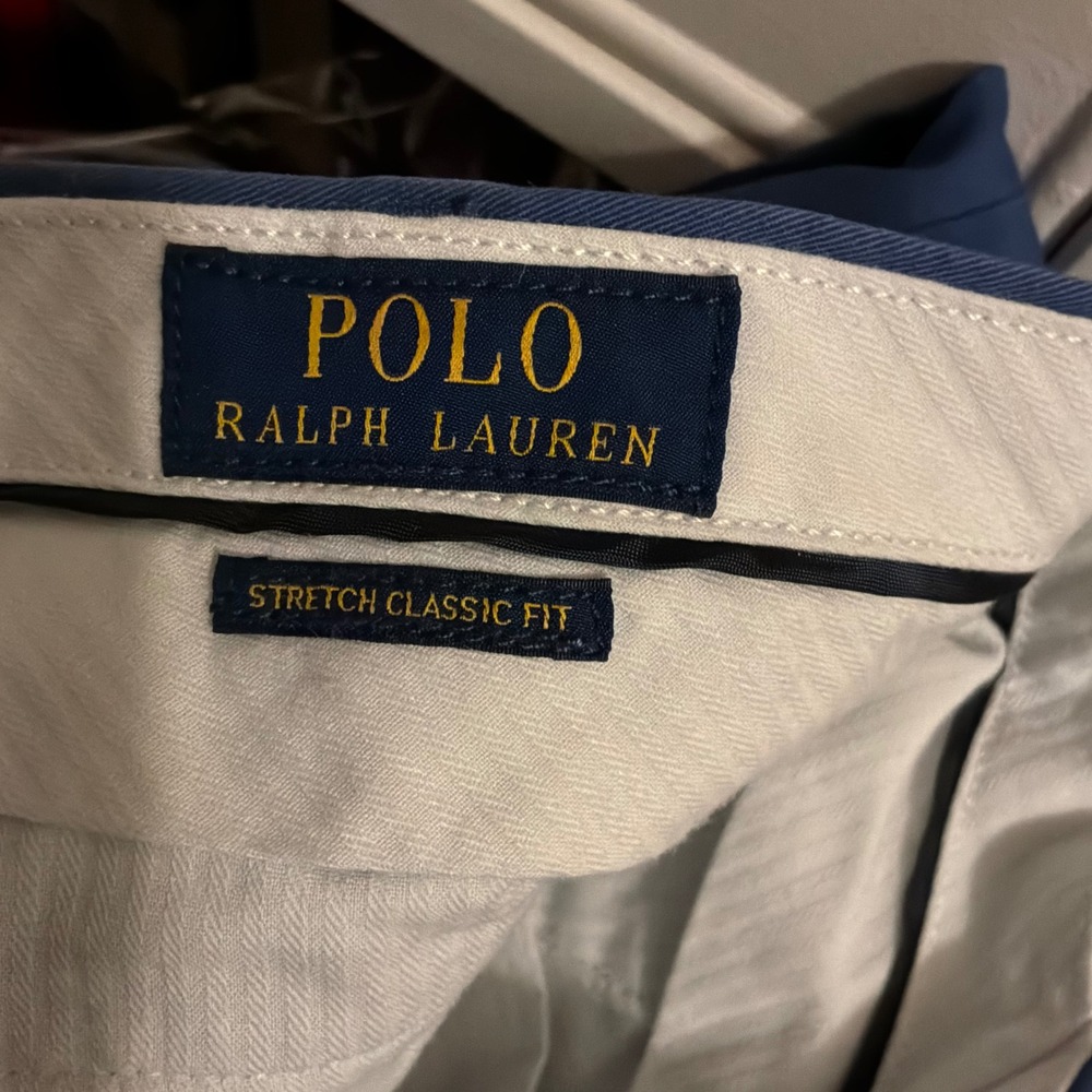 Polo Ralph Lauren Chino Pants Mens 38x30 Blue Good Stretch Classic Fit - Picture 4 of 10